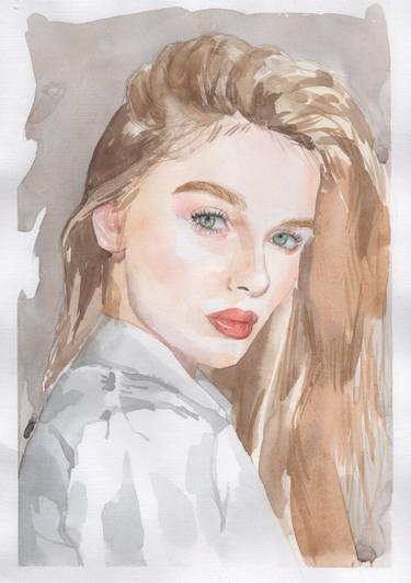 Original Portrait Painting by Ainura Utayeva