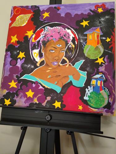Original Pop Art Outer Space Paintings by Peggy Deloach