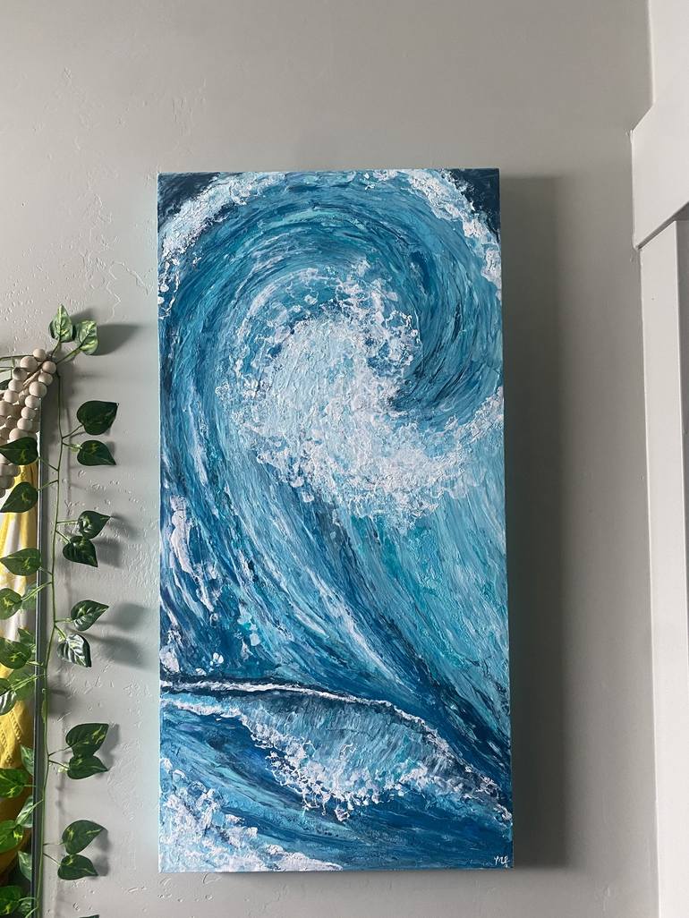 Original Abstract Seascape Painting by Mikayla Fujimoto