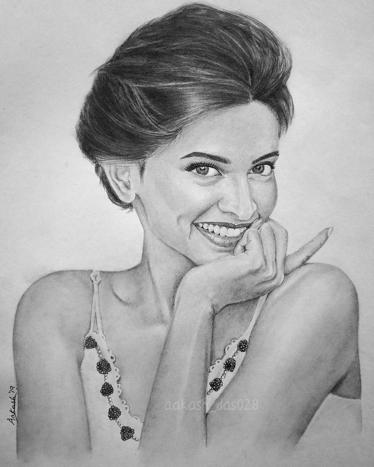 Portrait of Deepika Padukone Drawing by Aakash Das | Saatchi Art