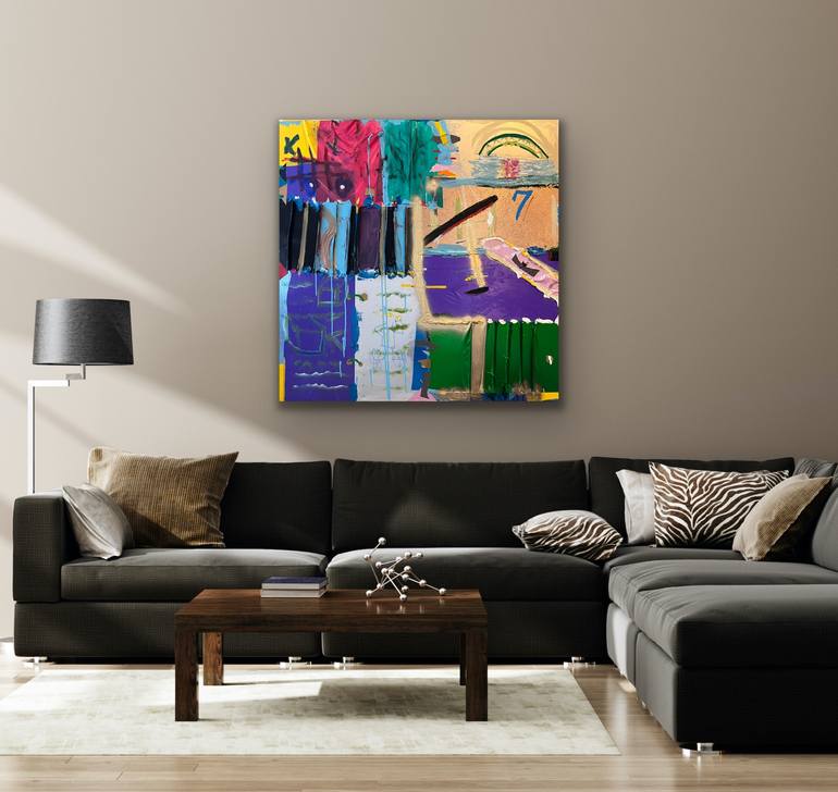 Original Abstract Expressionism Cities Painting by Mg Garrett