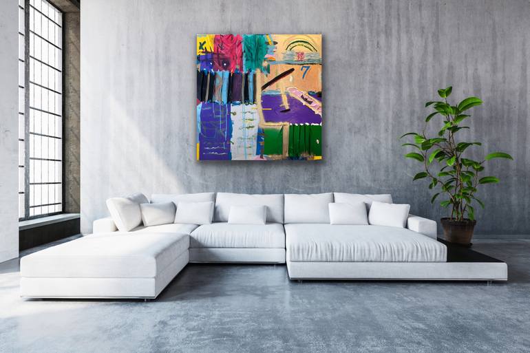 Original Abstract Expressionism Cities Painting by Mg Garrett