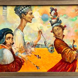 Musicians, Original oil Painting, Ready to Hang, Framed