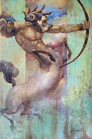 Zodiac Centaur, Original oil Painting thumb