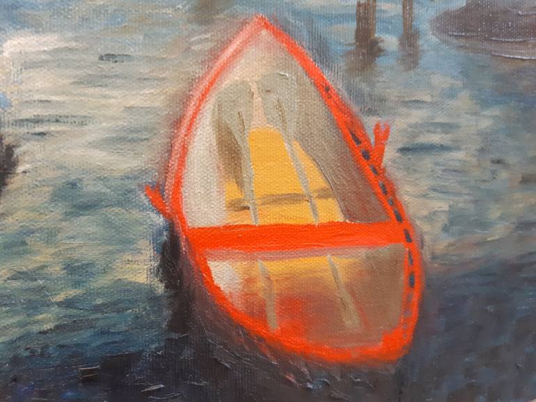 Original Realism Boat Painting by Natalia Shedogubova