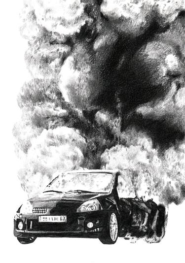 Original Figurative Car Drawings by Julien Gerber