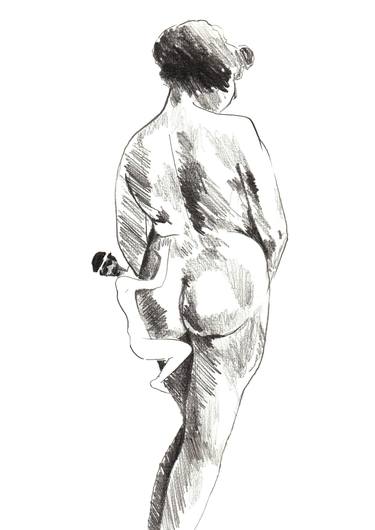 Original Figurative Body Drawings by Julien Gerber