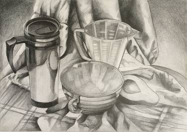 Original Illustration Still Life Drawings by Horia Solomon