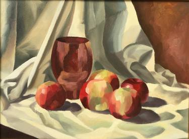 Still life with apples and ruby vase thumb