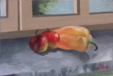 Still life with capsicum and apples thumb