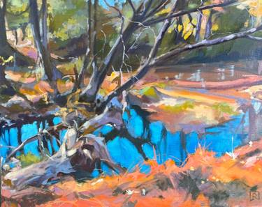 Original Color Field Painting Landscape Painting by Rebecca Jacob