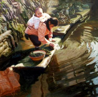 Original Fine Art Landscape Painting by huang yuzi