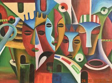 Original Folk Abstract Painting by NEBERT MWENYI