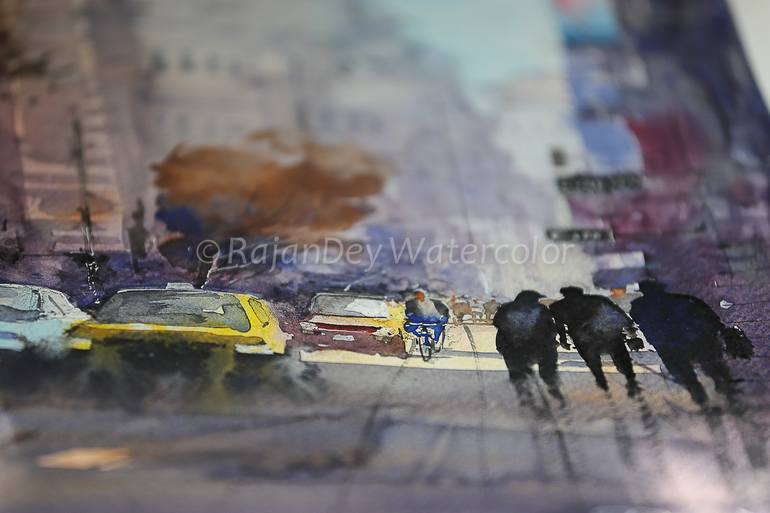 Original Fine Art Cities Painting by Rajan Dey