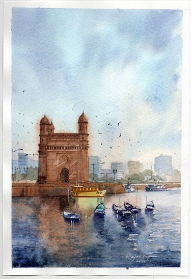 Print of Cities Paintings by Rajan Dey