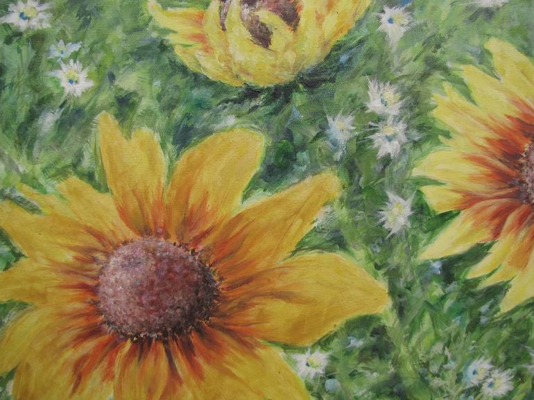 Original Expressionism Floral Painting by Kazimiera Dymek