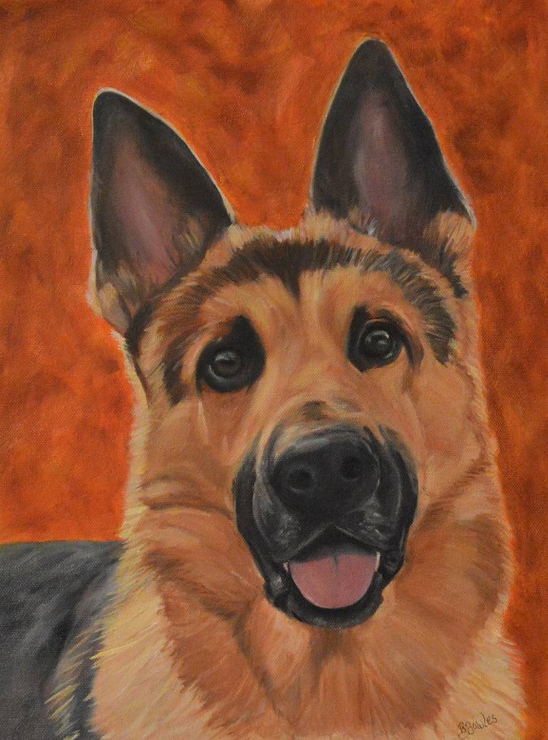 German shepherd painting store easy