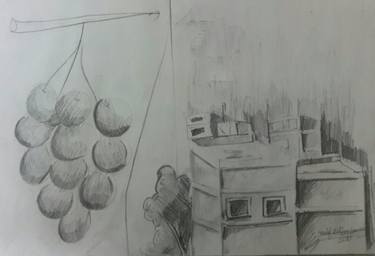 Grapes and city sketch thumb