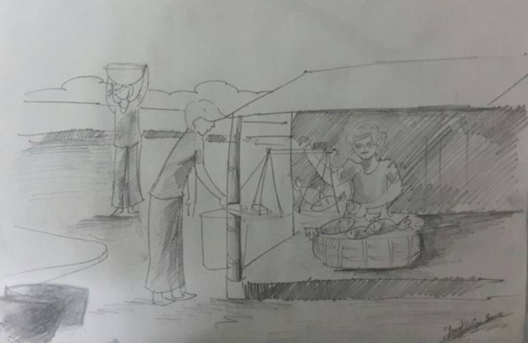 market drawing picture