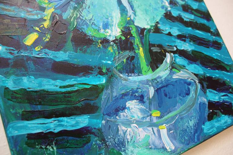 Original Abstract Expressionism Floral Painting by Vjeran Cengic