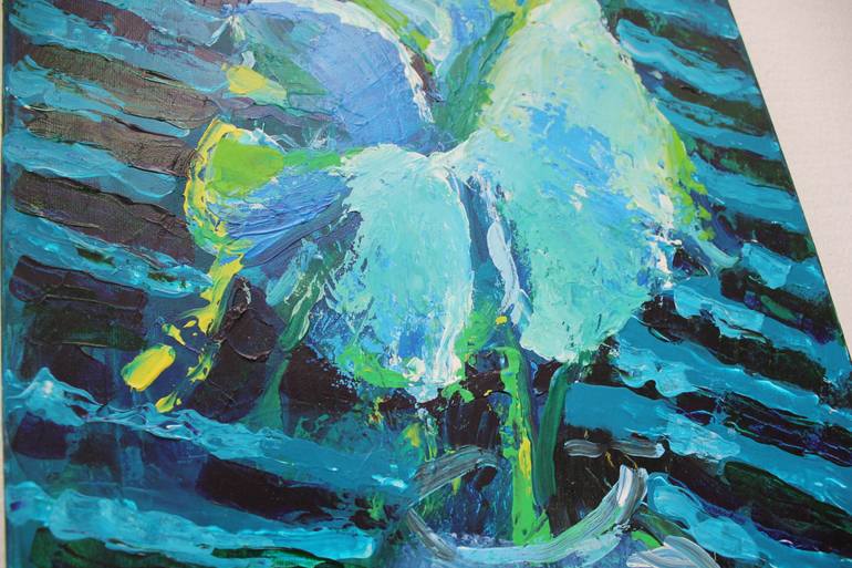Original Abstract Expressionism Floral Painting by Vjeran Cengic
