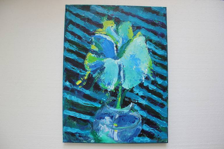 Original Abstract Expressionism Floral Painting by Vjeran Cengic