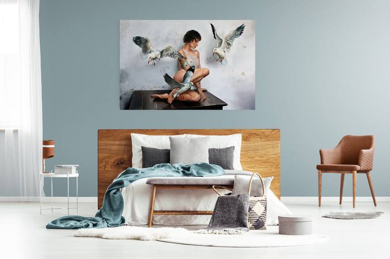 Original Photorealism Love Painting by Peter Duhaj