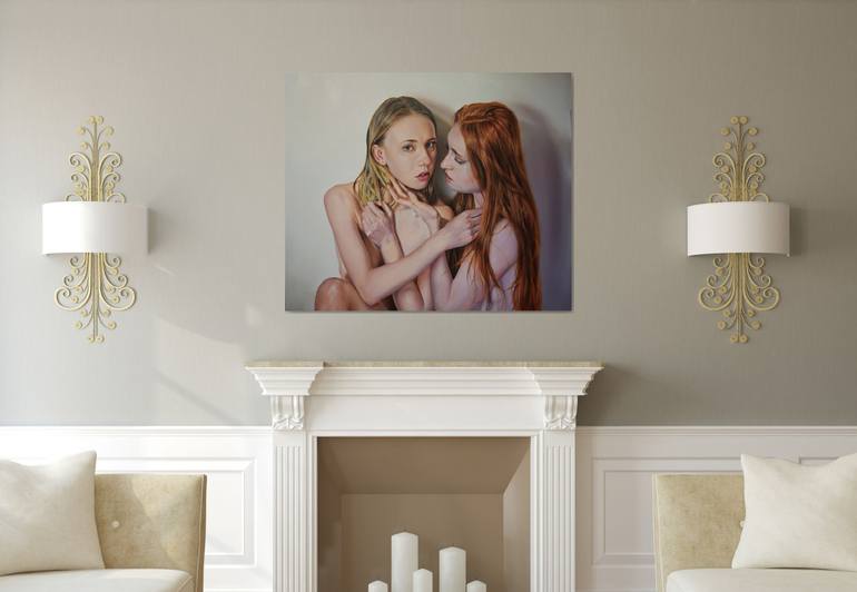 Original Photorealism Love Painting by Peter Duhaj