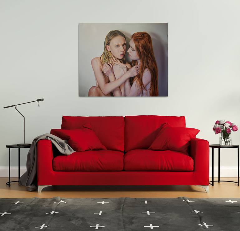 Original Photorealism Love Painting by Peter Duhaj