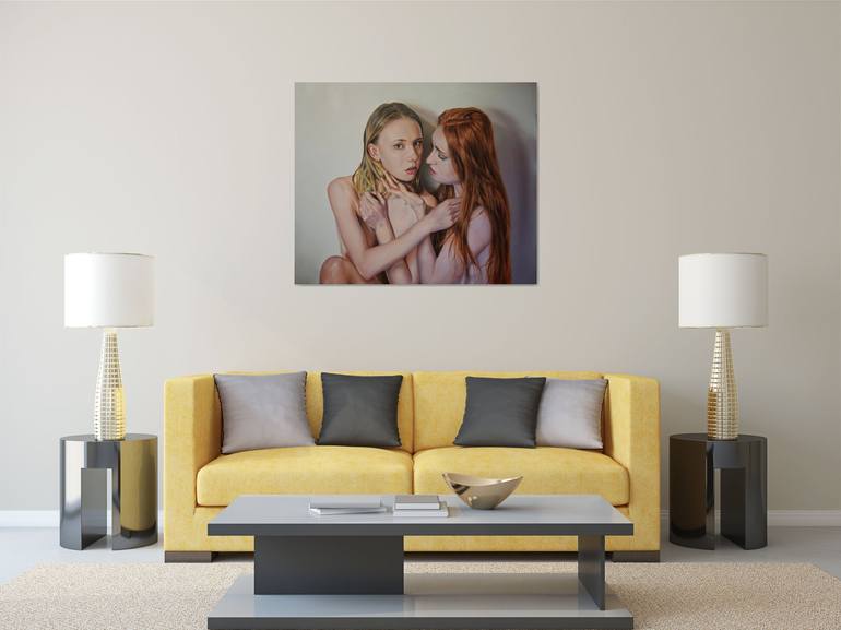 Original Photorealism Love Painting by Peter Duhaj