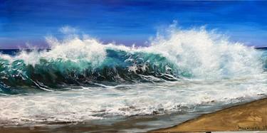 Original Figurative Beach Painting by Sebastian Machinea