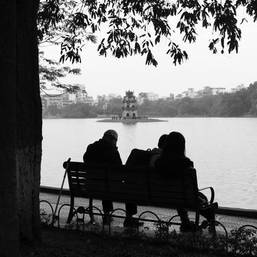 Public bench in Hanoi -  Platinum Print - - Limited Edition of 3 thumb