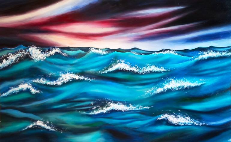 Sea waves Painting by Anastasiia Danylevska Saatchi Art