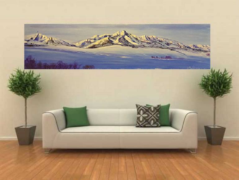 Original Art Deco Landscape Painting by Alla Volkova