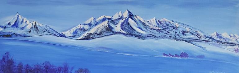 Original Art Deco Landscape Painting by Alla Volkova