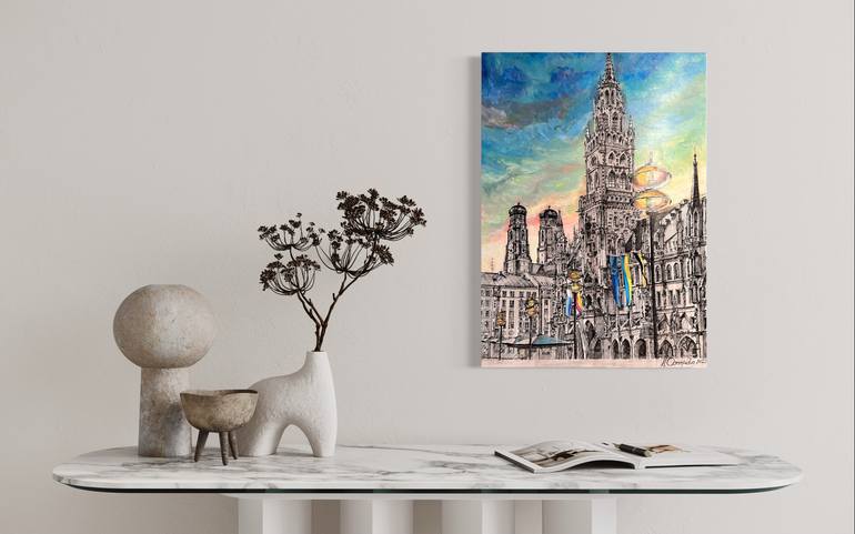 Original Abstract Architecture Painting by Irina Osetrova