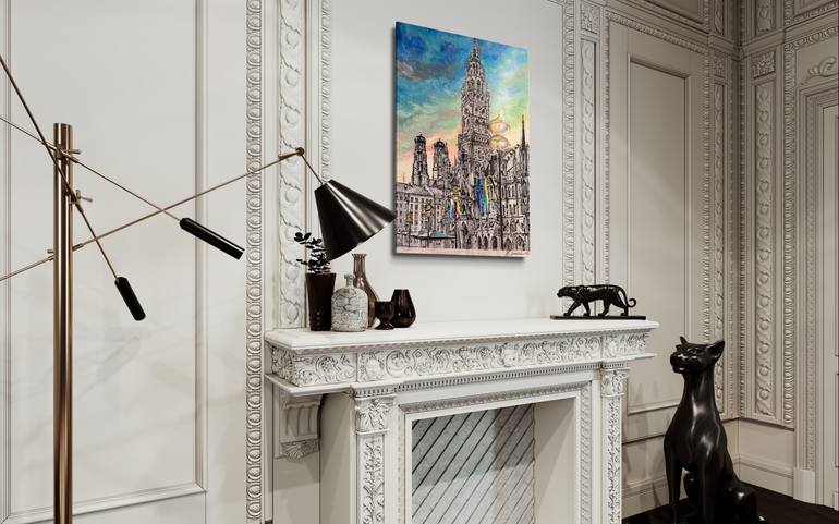 Original Abstract Architecture Painting by Irina Osetrova