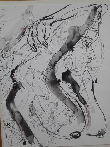Print of Abstract Expressionism Portrait Drawings by Carita Henriksson