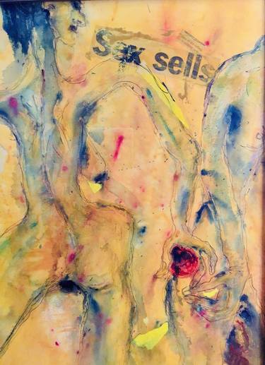 Print of Abstract Expressionism Erotic Paintings by Carita Henriksson
