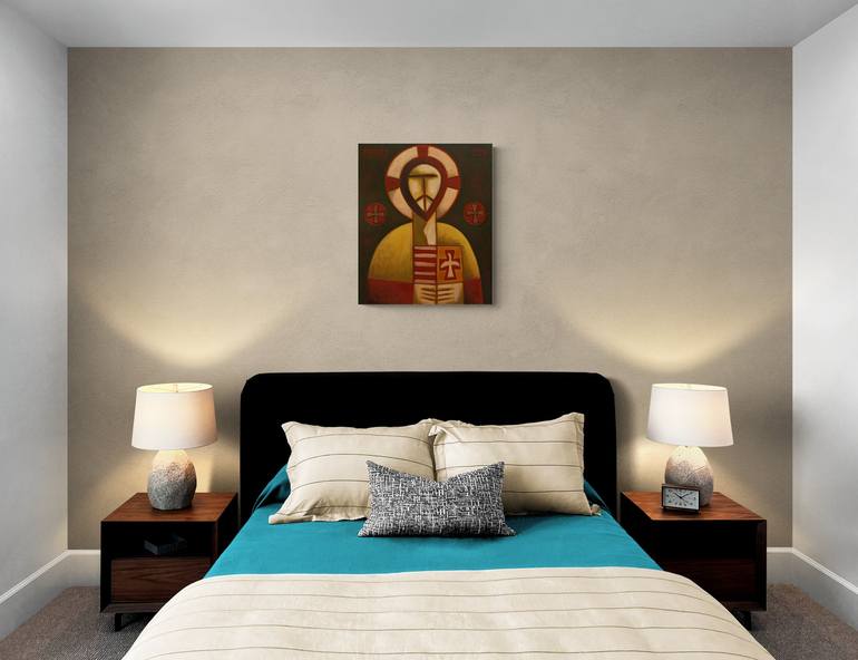 Original Abstract Religion Painting by Zsolt Malasits