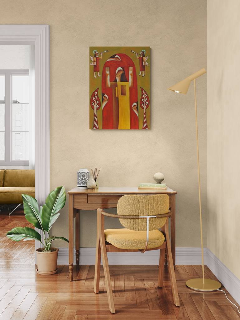 Original Abstract Religion Painting by Zsolt Malasits