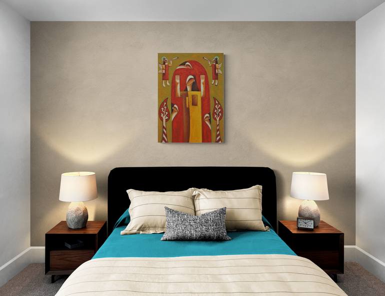 Original Abstract Religion Painting by Zsolt Malasits