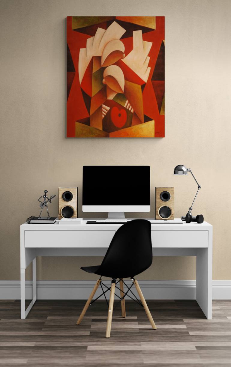 Original Figurative Love Painting by Zsolt Malasits