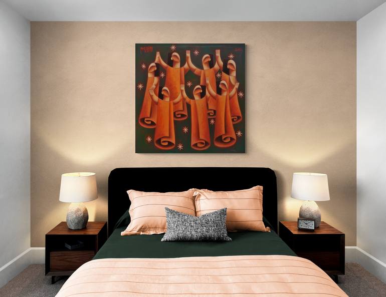 Original Cubism Outer Space Painting by Zsolt Malasits