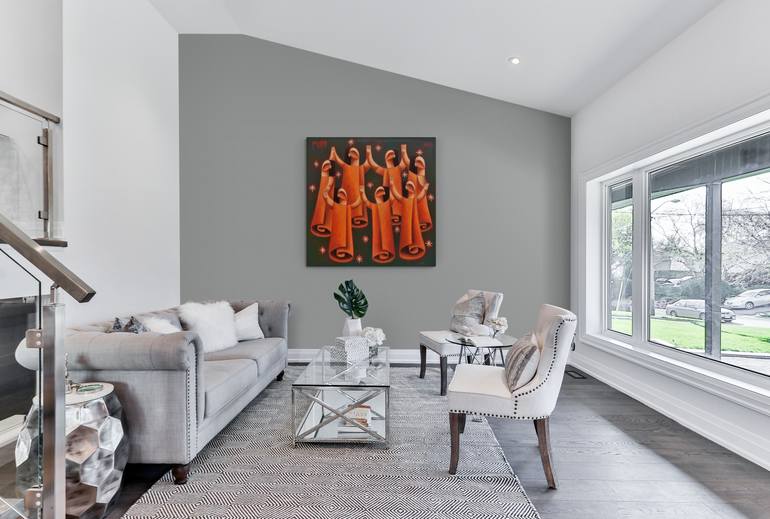 Original Cubism Outer Space Painting by Zsolt Malasits