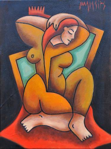 Original Women Painting by Zsolt Malasits