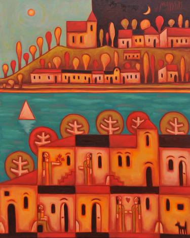 Original Realism Cities Painting by Zsolt Malasits