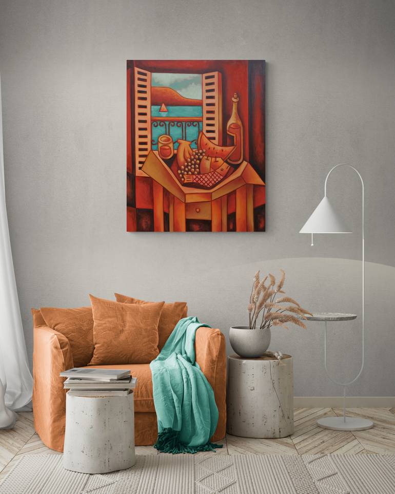 Original Abstract Still Life Painting by Zsolt Malasits