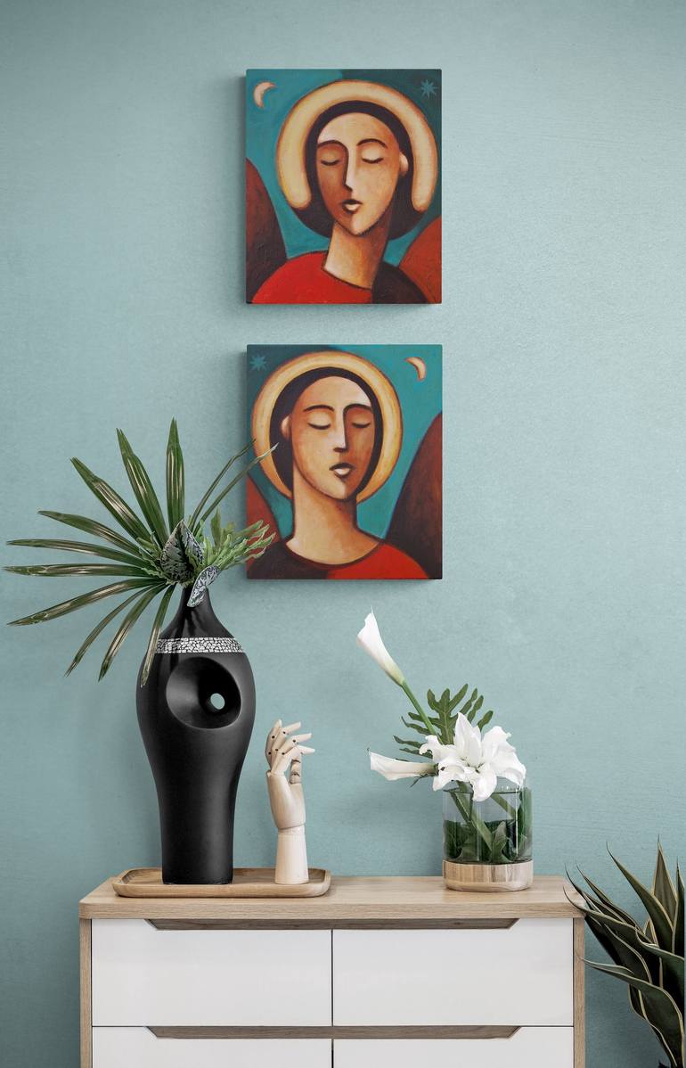 Original Portraiture Religious Painting by Zsolt Malasits