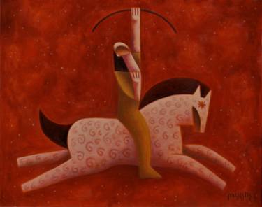 Original Figurative Horse Paintings by Zsolt Malasits